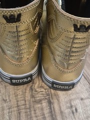 Supra Sky Top Gold Metallic High-Top Gold Sneakers US Kids 5 EU 37.5 GREAT LOOK