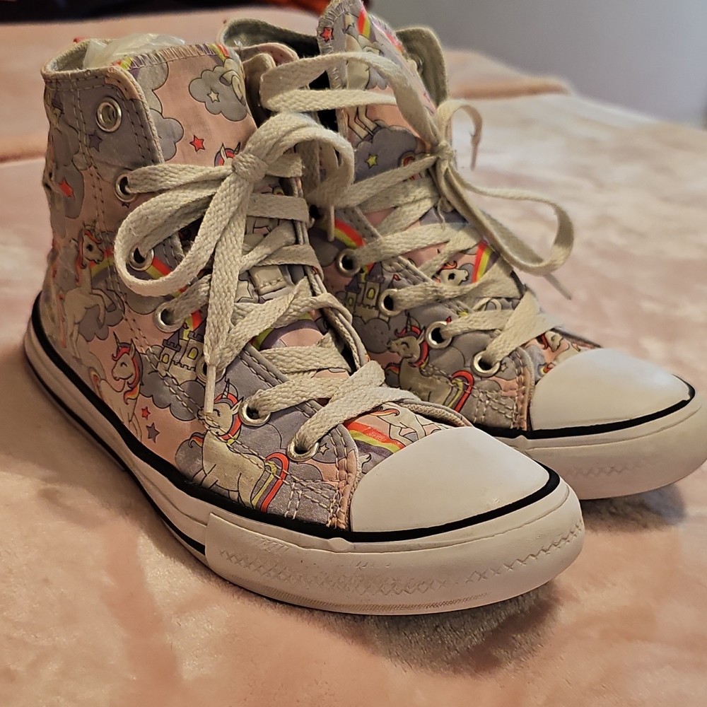 Converse Chuck Taylor All Star Kids High Top Canvas Unicorn Rainbow US 3