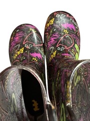 Batman Black Graphic Print Kids Rain Boots Rubber Unisex Size 12