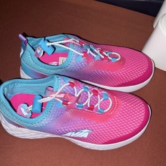 Skechers Pink Blue Purple White Lace-Up Low Top Kids Sneakers Canvas Rubber