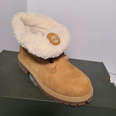 Timberland Premium Roll Top Boots Youth Size 2 Wheat Nubuck NIB Kids Toddler 2M
