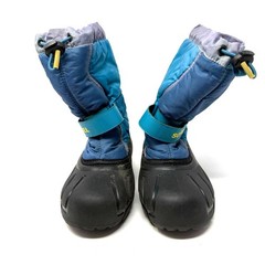 Sorel Size 3 Youth Snow Boots Winter Blue Black Yellow Warm Lining NY1810-319