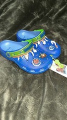 Crocs Disney Welcome Kids Clogs Blue/Green J4 Size 4 Adjustable Heel Strap