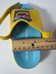 Melissa Mini Slingback Sandals Yellow Blue Cartoon Kids US 9 EU 25 Jelly Shoes