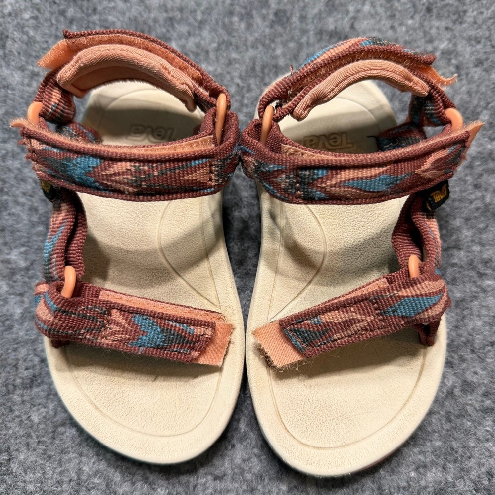 TEVA Kids Hurricane XLT 2 Sandals Geometric Coral Rust Blue Toddler Size 6
