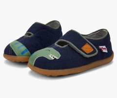 See Kai Run, Cruz II Rubber Bottom Slipper Shoe Navy Dino, Size 4 (Toddler) NWT