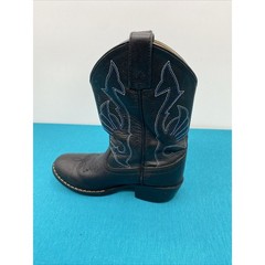 Masterson Boot Co Cowboy RB2001C Black w/White & Blue Stitching Kid’s Sz 13.5