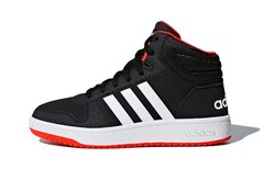 adidas Hoops 2.0 Mid Black Hi-Res Red Kids B75743