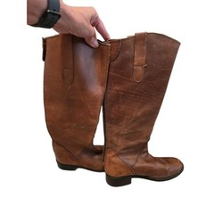 Steve Madden Distressed Finish Leather Riding Boot Unisex Style Size 6M