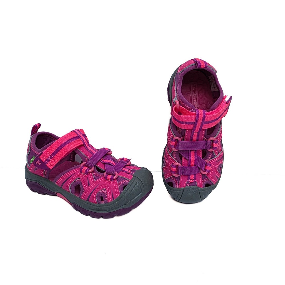 Merrell Girls Hydro Water Sandals Size 9 Pink Purple Strappy Hiking Shoes NEW
