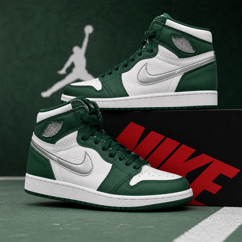 Air Jordan 1 Retro High OG GS Gorge Green Metallic 575441-303 5.5Y 7W