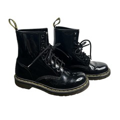Dr. Martens 1460 Kids Black Patent Leather Boots US 8 UK 7 Combat Lace Up Punk