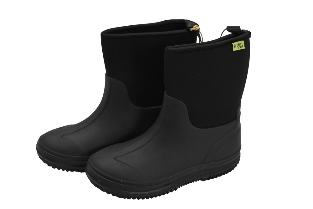Western Chief Boots Kids Size 1 Black Freestyle Neoprene Insulated Waterproof