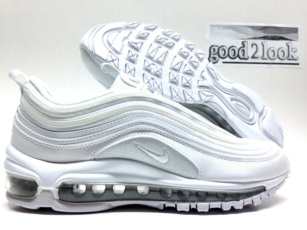 NIKE AIR MAX 97 (GS) WHITE/METALLIC SILVER SIZE 7Y/WOMEN’S 8.5 [921522-104]