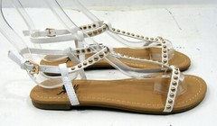 new Summer WHITE Gold stud Back Strap Cute Shoes Sandals GIRL Size 2