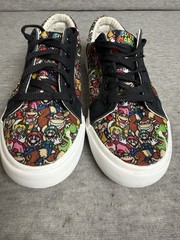 Super Mario Bros Sneakers Canvas Shoes Size 4 Boys Ground Up 2022 Multicolor Blk