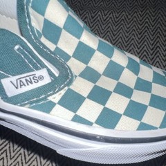 VANS Green White Slip-On Check Shoes Unisex Kids Size 12 EU 29 Classic