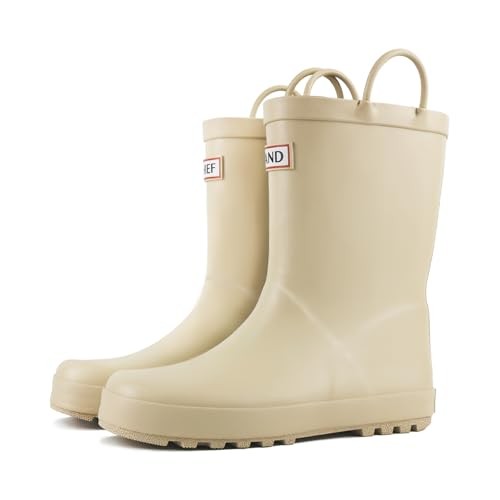 Kids Rain Boots Premium Collection, Waterproof Natural 9 Toddler Classic Beige