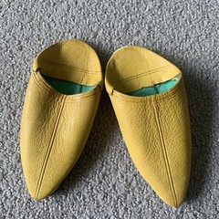 Kids Childrens babouche Leather slippers moroccan Traditional Yellow Size 20