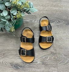 Little Star Youth Black Strap Sandals Youth Size 4 NEW