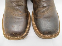 Cody James Brown Leather Pull On Square Toe Western Boots Youth Sz 4 D