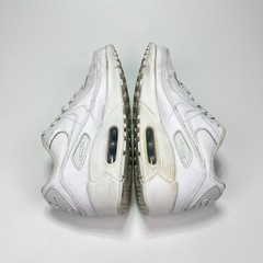 Nike Air Max 90 White Leather Athletic Shoes Sneakers CD6864-100 Youth Size 5.5
