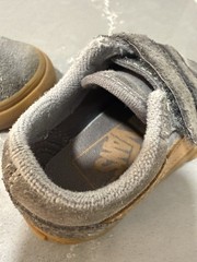 VANS Gray Canvas Hook & Loop Sneakers Unisex Kids Toddler US 4 Low Top Comfort