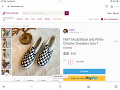 NEW UNISEX MUDD BLACK/WHITE CHECKERED SLIP ON SKATER SHOES SNEAKERS WOMENS SZ 7