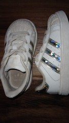 Adidas Superstar sneakers White/Sparkling Kids Size 6K Uk 5 1/2K