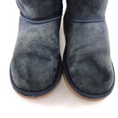 UGG Bailey Button Winter Boots Kids Youth Size 6 EUR 38 Blue Leather Sheepskin