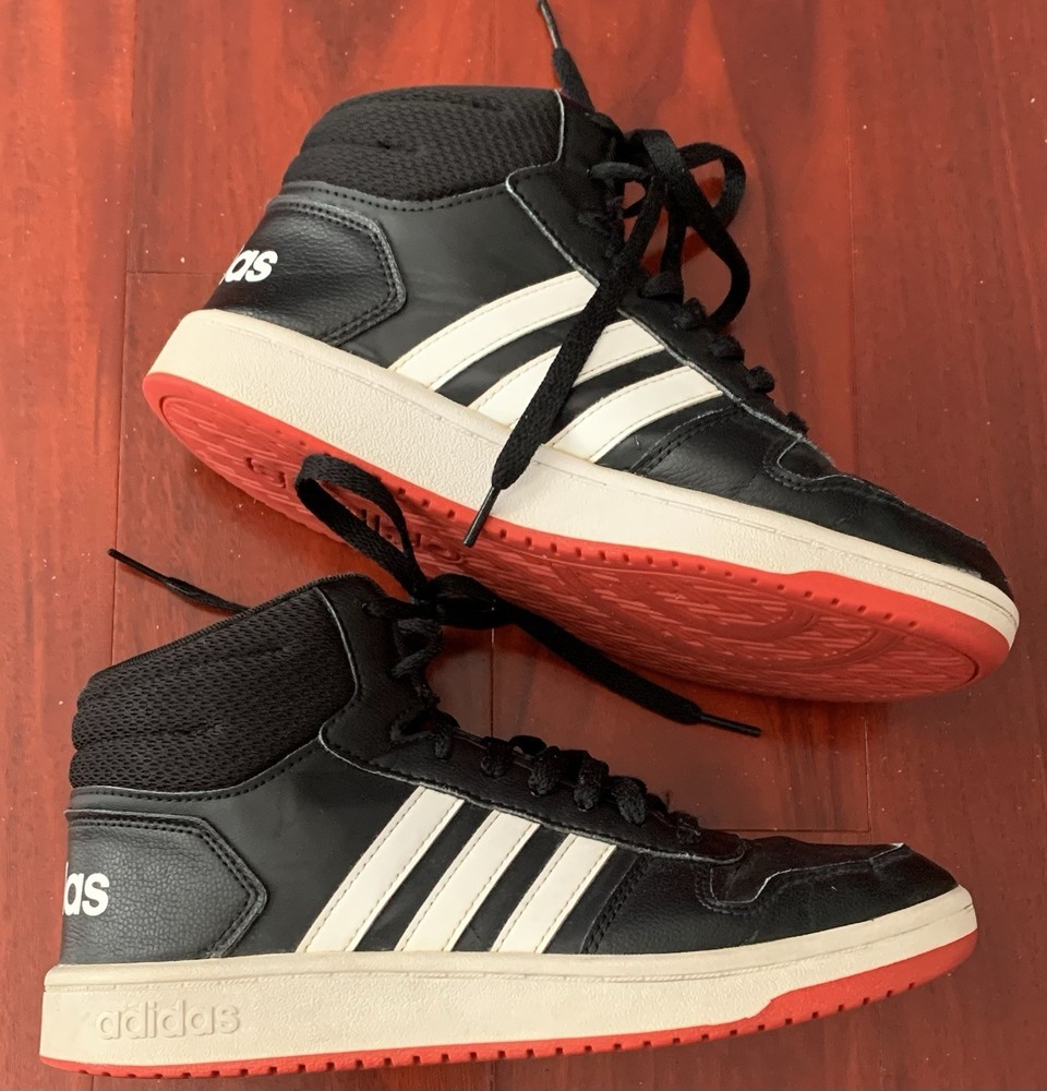 Adidas HOOPS MID 2.0 K Unisex Kids FY7009 US Size 6 Shoes Black Red White