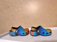 New Croc Classic Clog Spray Dye Unisex Kids Shoes Size C4 Multi Color