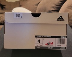 NEW Kids SZ 4 Adidas Lite Racer Adapt 6.0K Slip On Running Shoes Cloudfoam Red