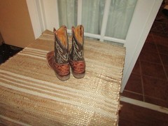 Unbranded Brown Animal Print Boots Distressed Youth sz US 13.5 Mex 20.5