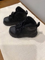 Nike Unisex Kids Black Solid High Top Lace Up Athletic Sneakers Logo Round Toe