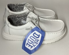 Hey Dude White Youth Mono Leather New (No Box) Size YT4