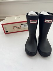 NEW Hunter Kids Original First Classic Waterproof Rain Boots Black 10B/11G M US