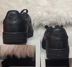 BOYS GRADE SCHOOL NIKE AIR FORCE 1 LE BIG KIDS_BLACK/BLACK FV5951-001-SIZE 4.5