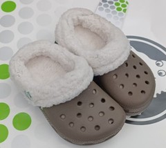 CROCS MAMMOTH BLITZEN POLAR KID BAYA CLOG SHOE~Brown White~Toddler C 6/7~NWT