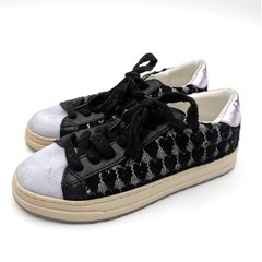 Steve Madden Jmolly Lace-Up Sneaker Shoes Round Toe Kids‘ Black Size US2M EU33