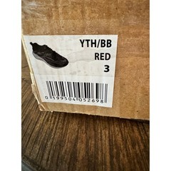Avia Max Runner Kids Sneakers Red Black Bungee Lace Memory Foam Size 3 NEW