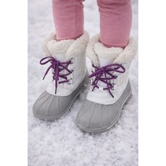 Cat & Jack Kids White Gray Purple Thermolite Insulated Snow Boots Size 1
