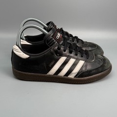 Adidas Samba Classic Kids 4 Black Leather Athletic Sneakers Lace-Up Low Top