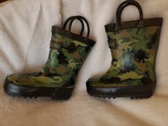 Lone Cone Camo-Saurus Rain Boots Wellies sz 4 toddler USA Made Dinosaur