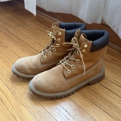 Timberland Junior Tan Leather Waterproof Lace-Up Boots Unisex Kids Size 5M