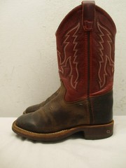 Cody James Brown Leather Pull On Square Toe Western Boots Youth Sz 4 D