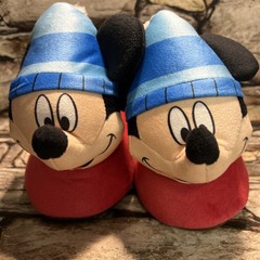 Disney Mickey Mouse Character Non Slip Slipper Sock Cuff Kids Size 9/10 NWT