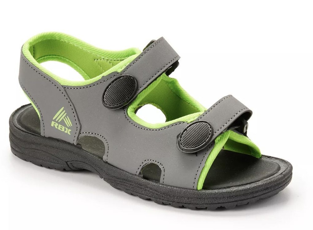 RBX Kids‘ River Gray & Neon Green Double-Strap Sandal Toddler Size 9 or 10