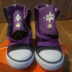 Collection’O Black Purple Canvas High Top Sneakers Kids Size 9 , 9c , 9k New