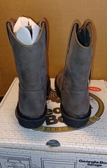 Georgia Boot Youth 1.5M Sz. Kids 7″ Wellington Brown Pull On Work Leather Boots
